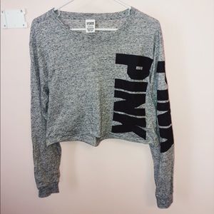 PINK long sleeve crop shirt